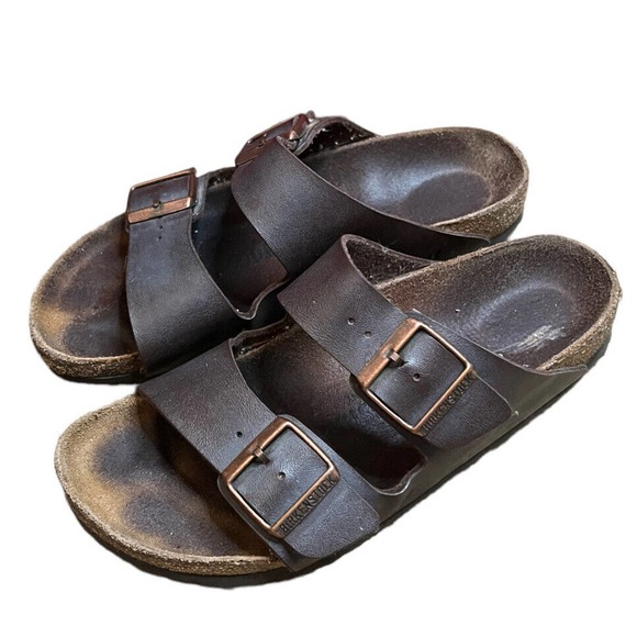 Birkenstock | Shoes | Birkenstock Arizona Oiled Leather Sandal Drk Brown  Two Strap 39 25 L8m6 Buckle | Poshmark